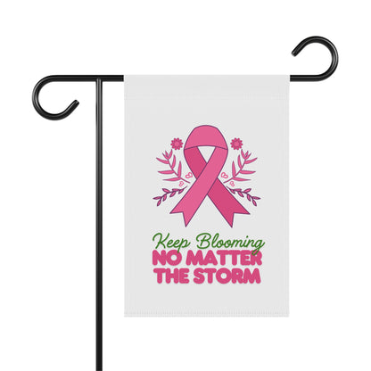 Garden Flag Breast Cancer Awareness, Keep Blooming, Pink Ribbon Support