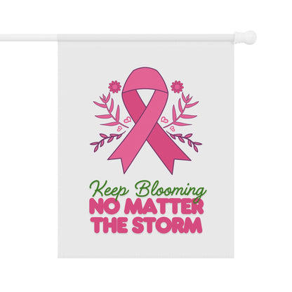 Garden Flag Breast Cancer Awareness, Keep Blooming, Pink Ribbon Support