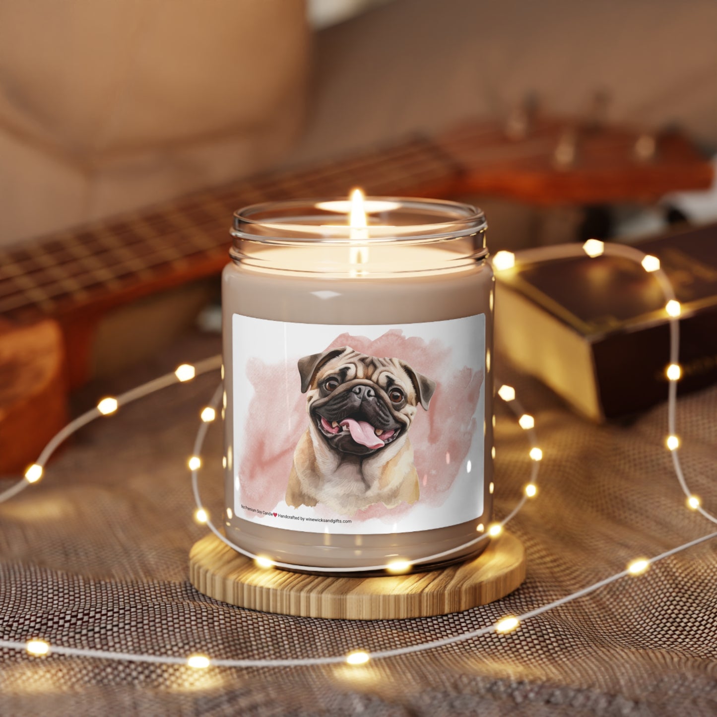 Pug Soy Candle, 9oz Scented Candle, Dog Lover Candle