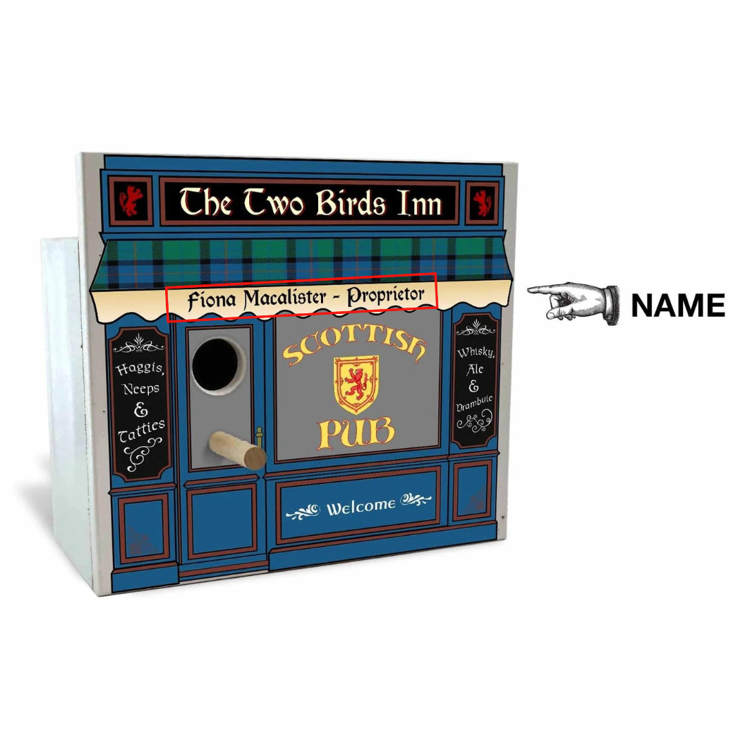 Custom Scottish Pub Birdhouse Nesting Boxes