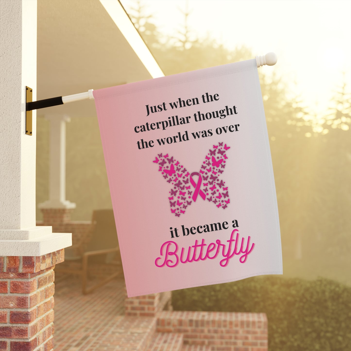 Garden Flag, Breast Cancer Awareness, Butterfly, Cancer Support