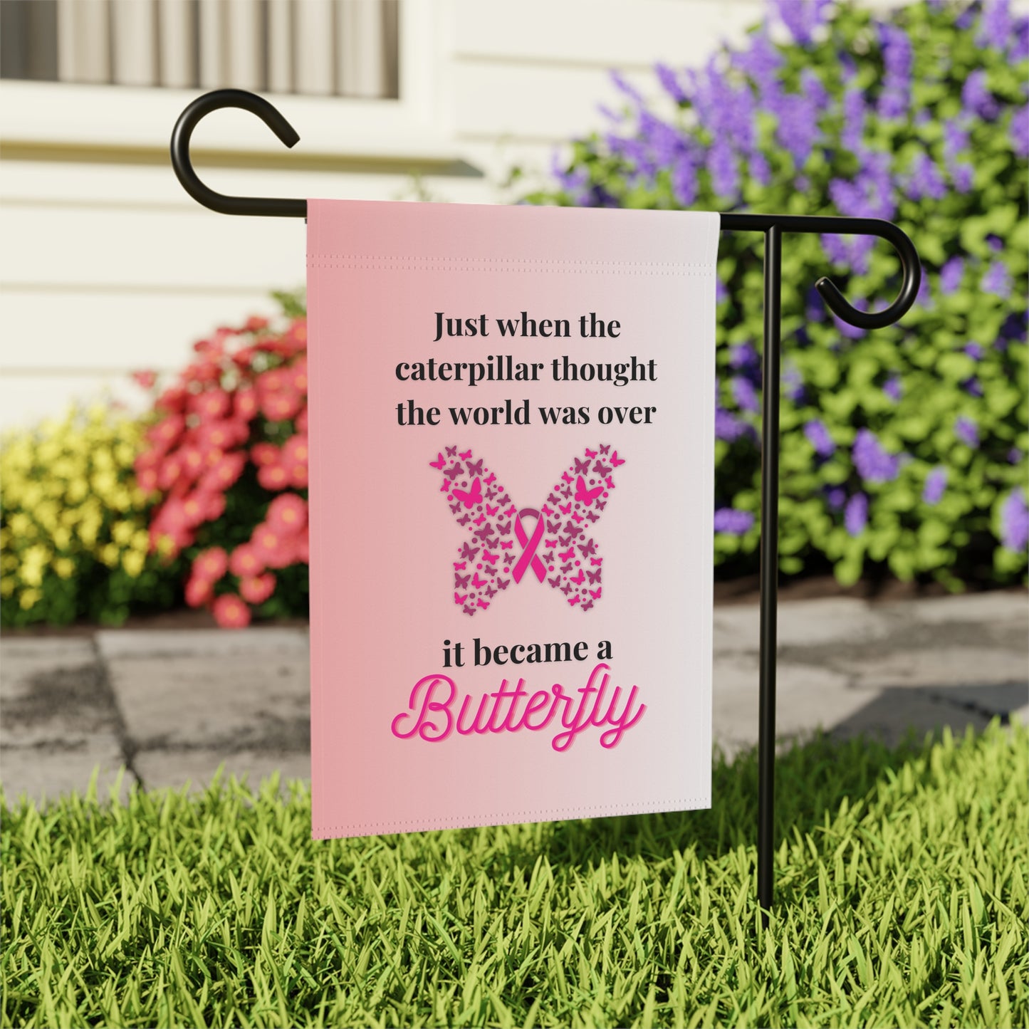 Garden Flag, Breast Cancer Awareness, Butterfly, Cancer Support