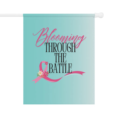 Garden Flag Banner - Breast Cancer Awareness Blooming Through the Battle