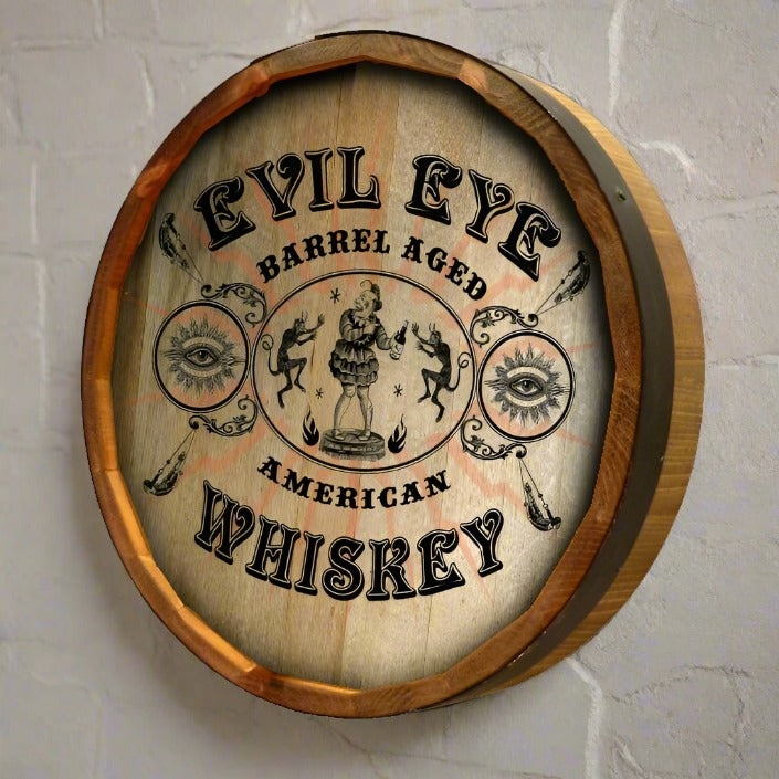 Personalized Full Color Evil Eye Quarter Barrel Sign