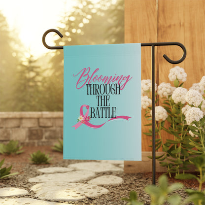 Garden Flag Banner - Breast Cancer Awareness Blooming Through the Battle