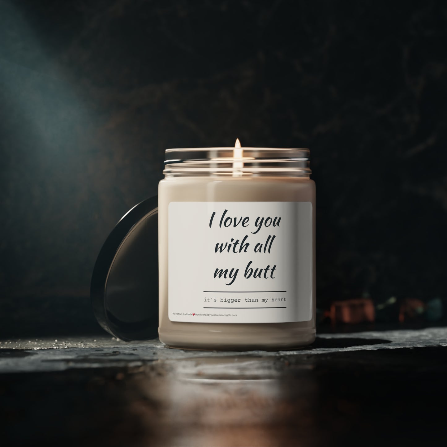 Love you With All My Butt Scented Soy Candle, 9oz Candle, Valentines Day Candle