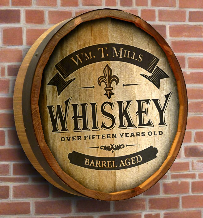 Personalized Full Color Whiskey Label Quarter Barrel Sign – Wine Wicks ...