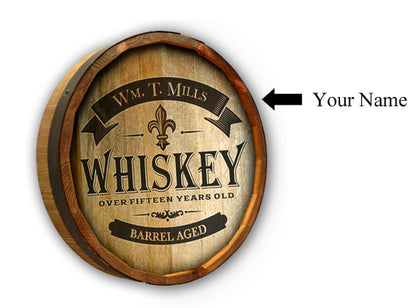 Personalized Full Color Whiskey Label Quarter Barrel Sign