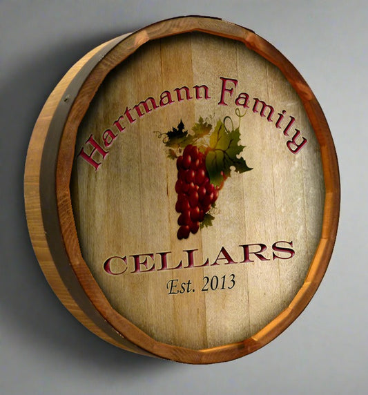 Personalized Full Color Hartmann Cellars Quarter Barrel Sign