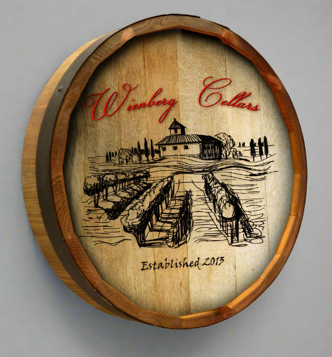 Personalized Full Color Wienberg Cellars Quarter Barrel Sign