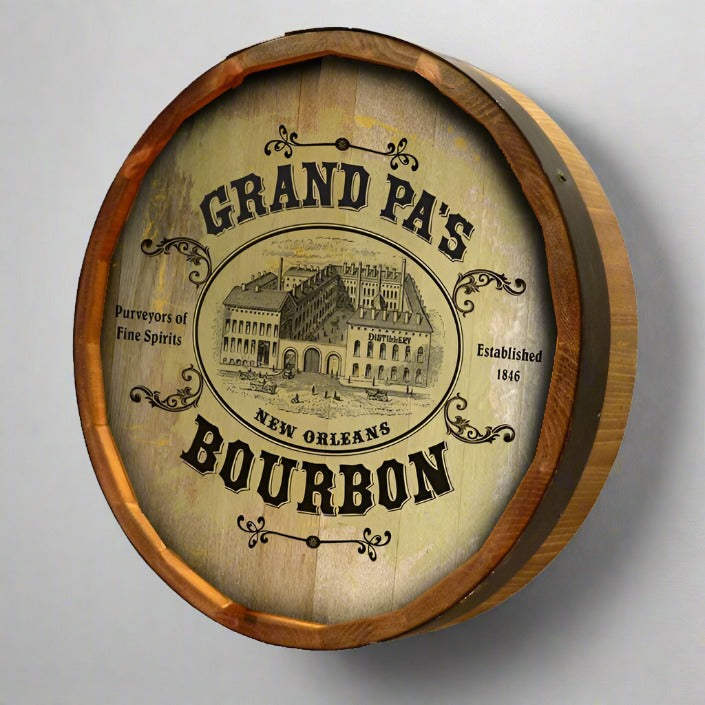 Personalized Full Color Victorian Distillery Quarter Barrel Sign