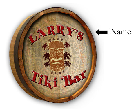 Personalized Full Color Tiki Bar Quarter Barrel Sign