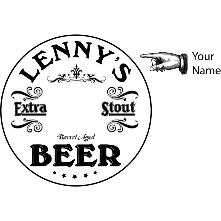 Personalized Extra Stout Quarter Barrel Sign with Relief