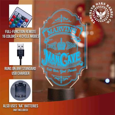 Personalized Mancave Bar Light