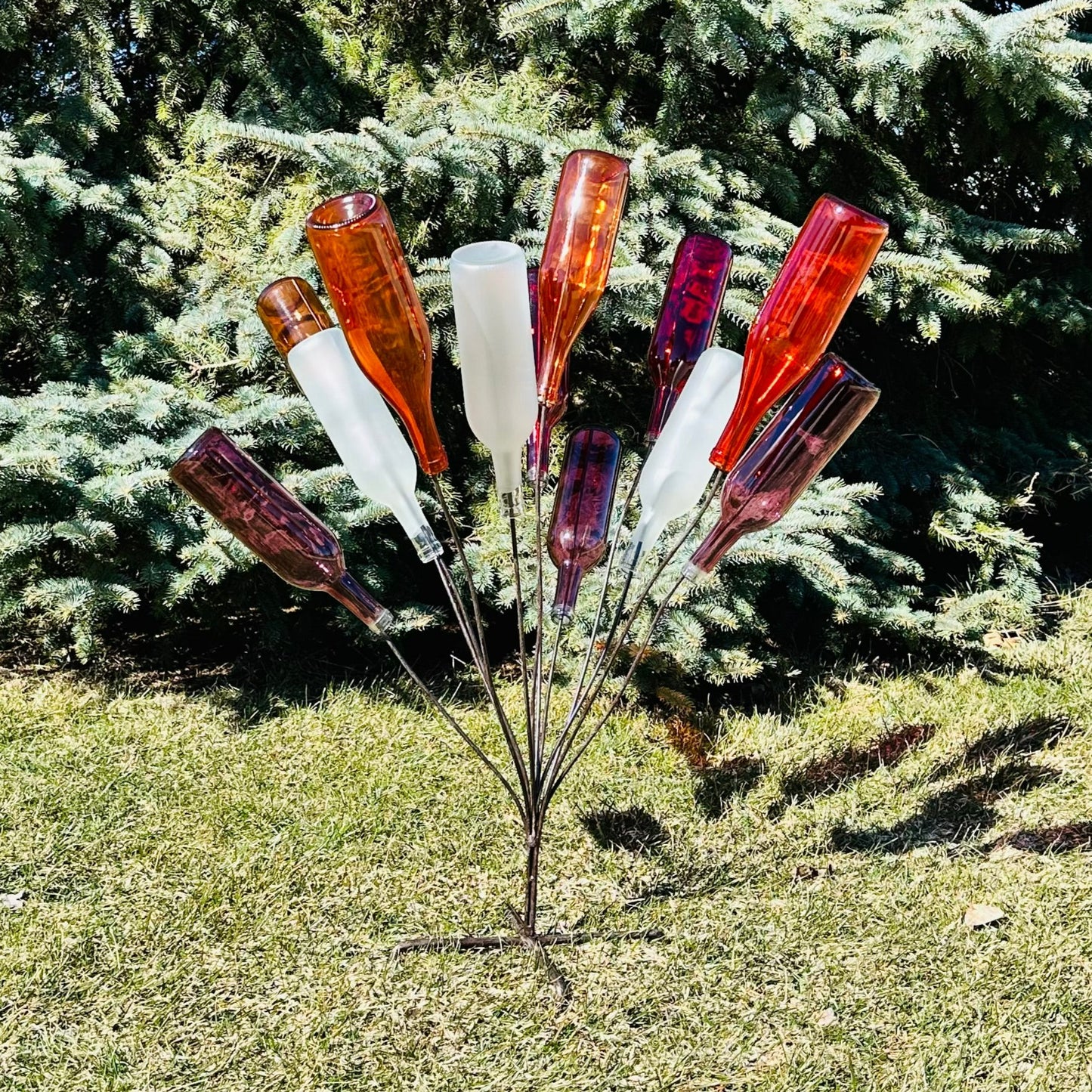 Wine Bottle Tree Bush - Organize & Display 12 Bottles with Style - Sturdy Powder-Coated Steel