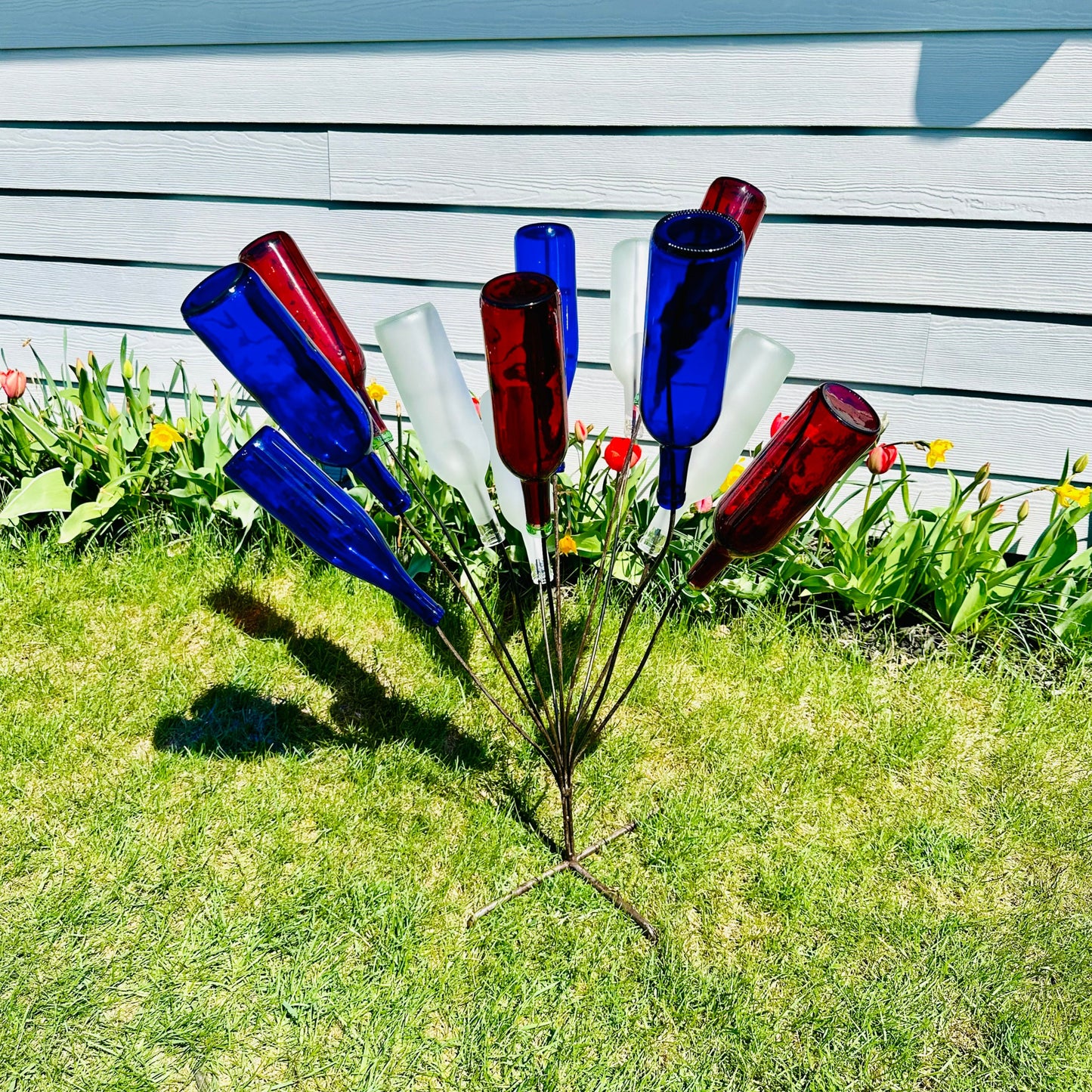 Wine Bottle Tree, Glass Bottle Bush - Organize & Display 12 Bottles with Style - Sturdy Powder-Coated Steel