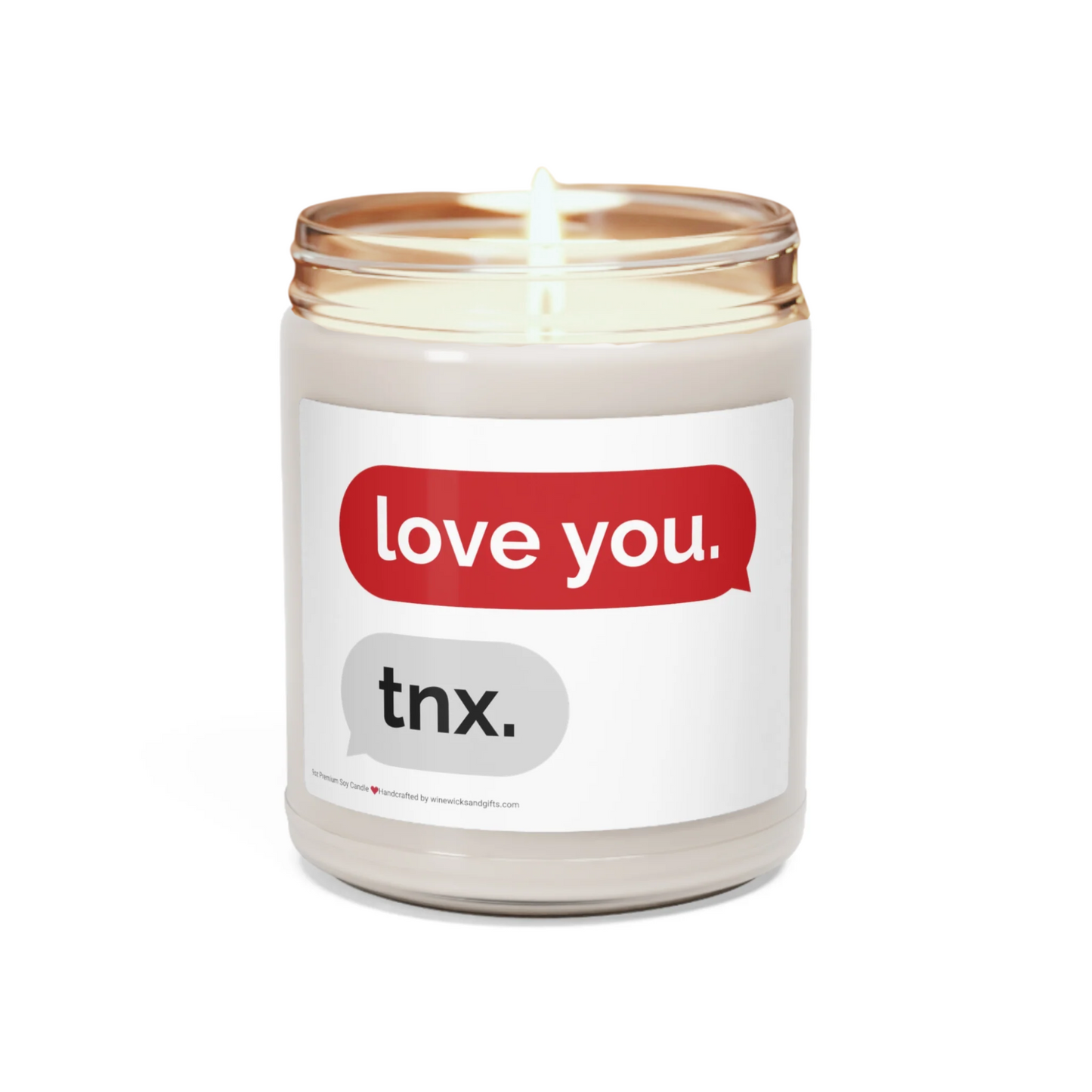 Love You Text Scented Soy Candle, 9oz Soy Candle, Creative Gift