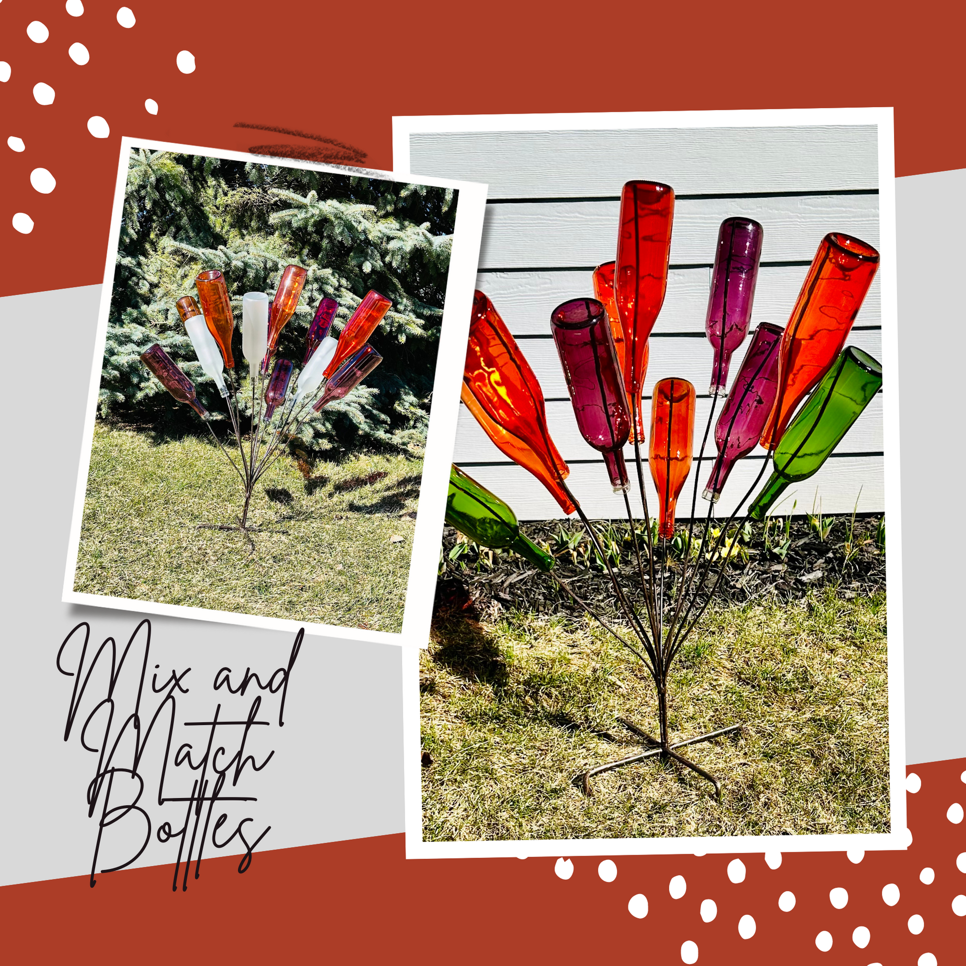 Wine Bottle Tree Bush - Organize & Display 12 Bottles with Style - Sturdy Powder-Coated Steel