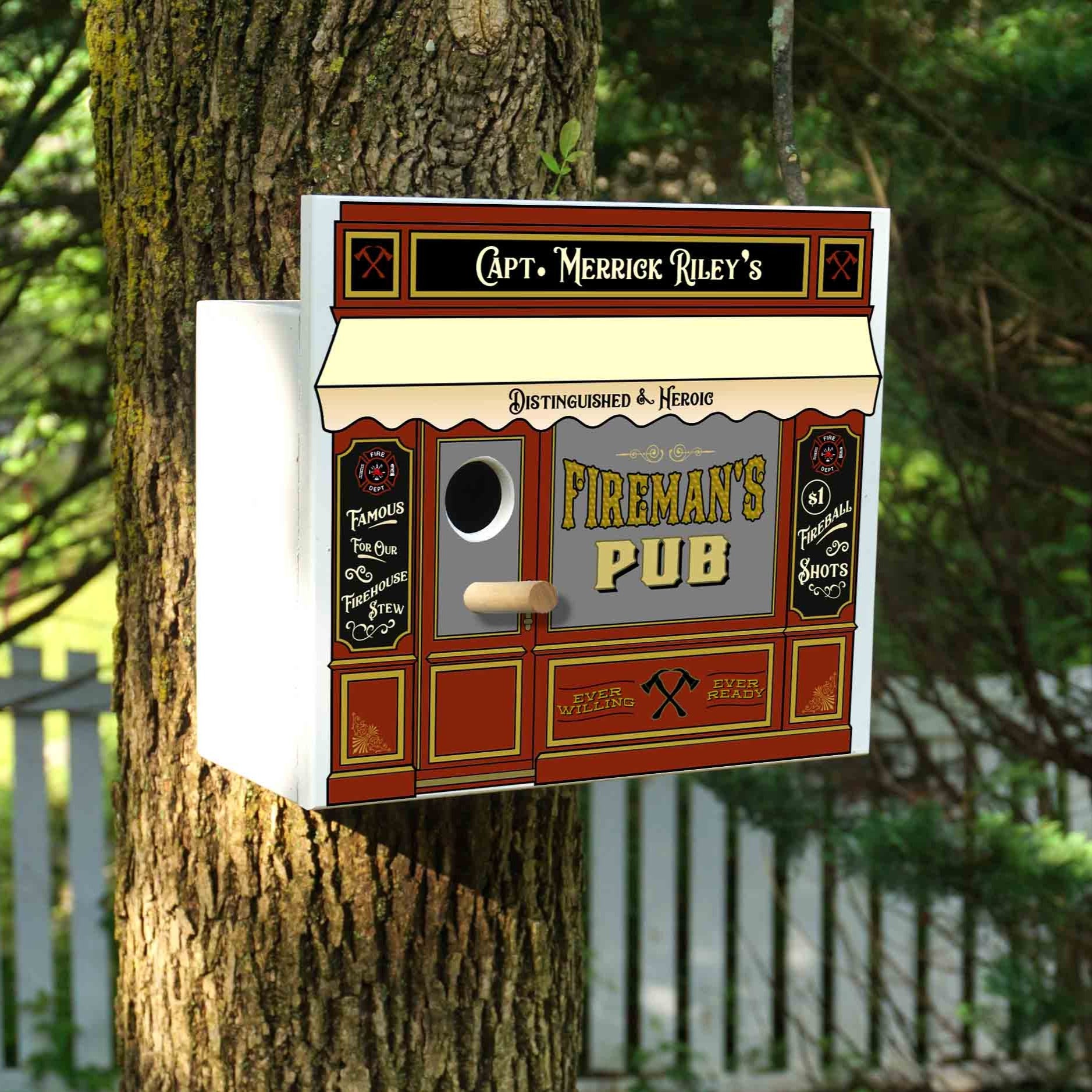 Custom Firefighter Themed Birdhouse Nesting Boxes