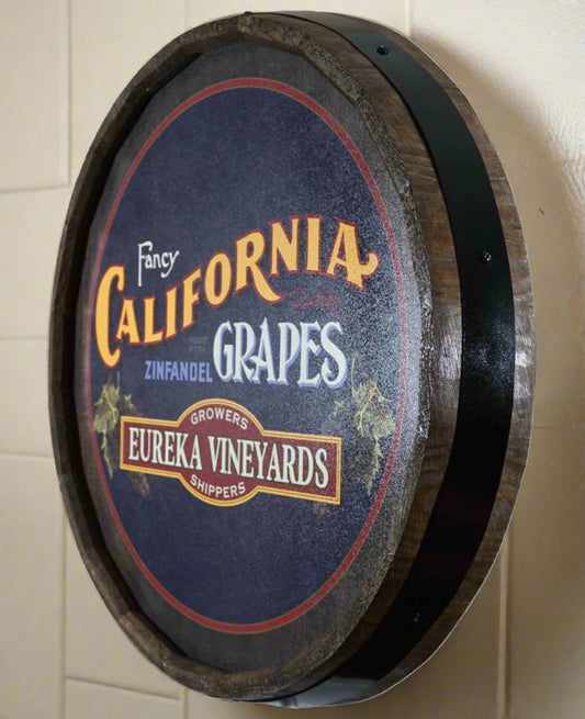 Personalized Full Color Cali Grapes Quarter Barrel Sign