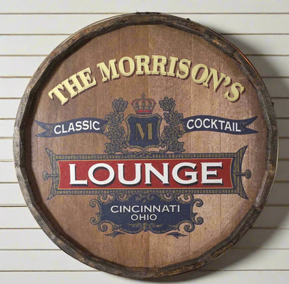 Personalized Full Color Lounge Quarter Barrel Sign