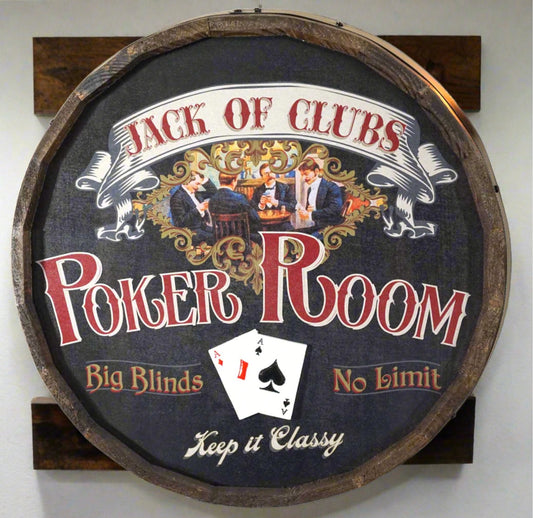 Personalized Full Color Poker Quarter Barrel Sign