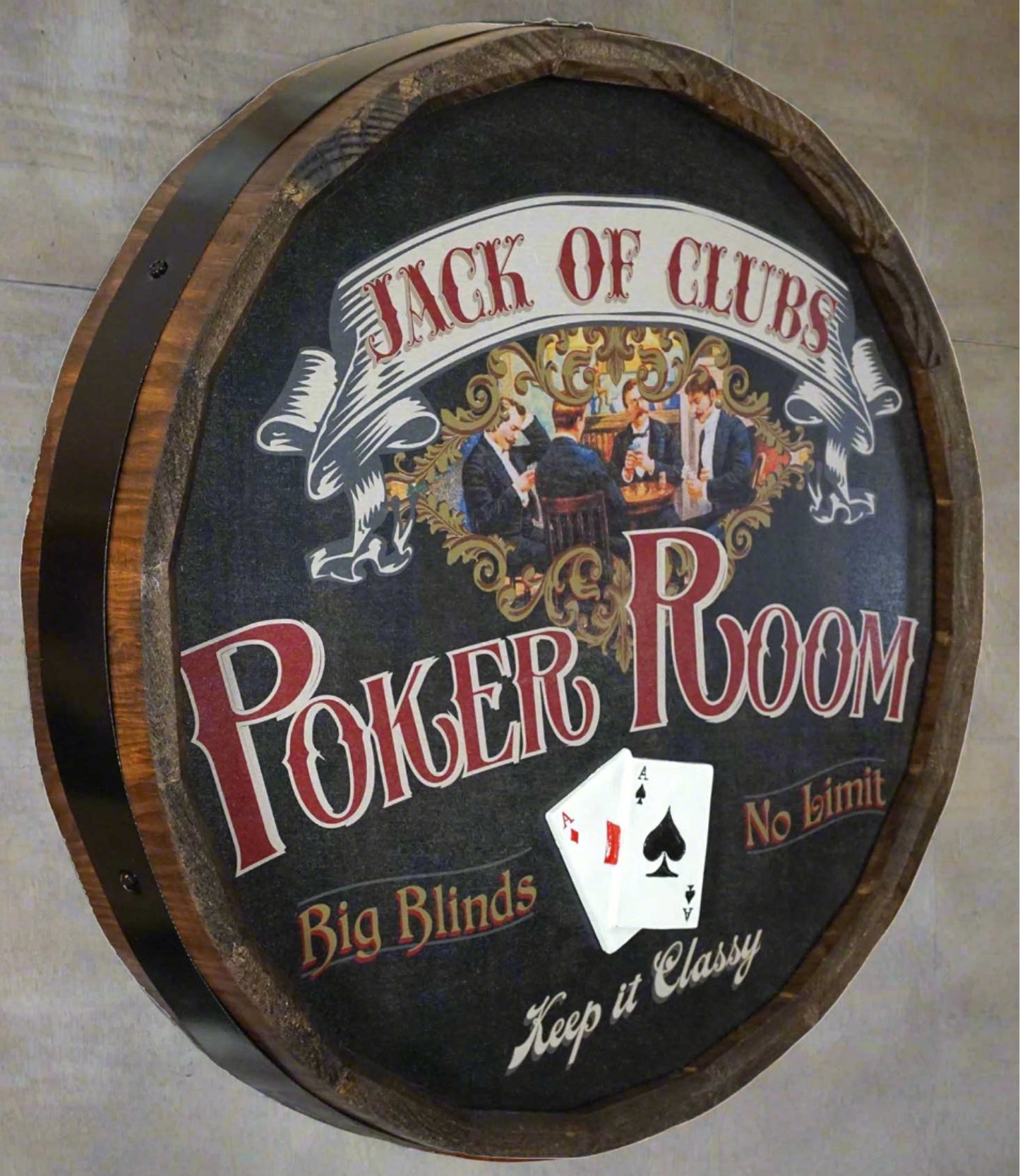 Personalized Full Color Poker Quarter Barrel Sign