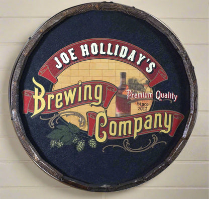 Personalized Full Color Brewing Co. Quarter Barrel Sign