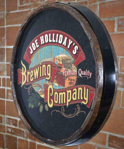 Personalized Full Color Brewing Co. Quarter Barrel Sign