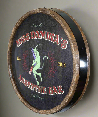 Personalized Full Color Absynthe Quarter Barrel Sign