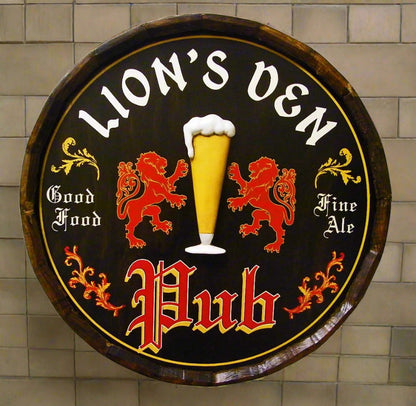 Personalized Pub Quarter Barrel Sign with Relief