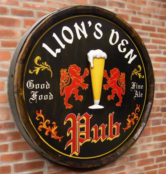 Personalized Pub Quarter Barrel Sign with Relief