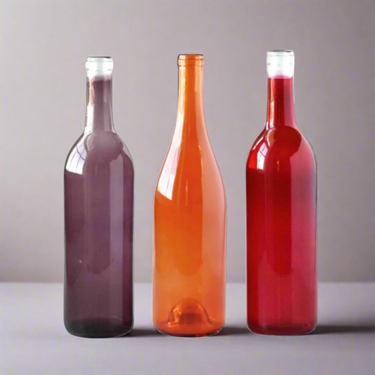 Empty Summer Colored Wine Bottles, 750ml - Purple, Orange and Red Wine Bottles, DIY Projects, Décor and Bottle Trees