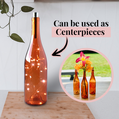 Empty Orange Wine Bottles, 750ml - DIY Projects, Décor and Bottle Trees, Pack of 2