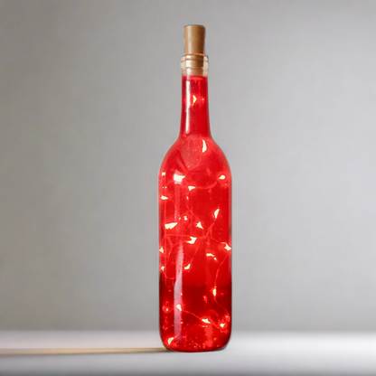 Red Wine Bottle with Warm White Fairy String Lights, 750ml, Battery Operated Lights - DIY Projects and  Décor