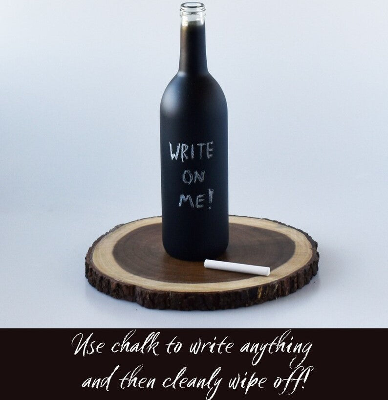 Empty Black Bordeaux Wine Bottle (2 Pack)