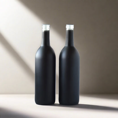 Empty Black Bordeaux Wine Bottle (2 Pack)