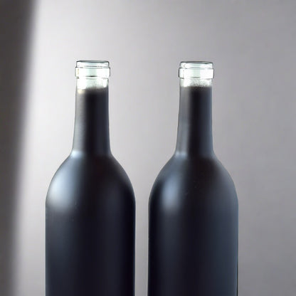 Empty Black Bordeaux Wine Bottle (2 Pack)