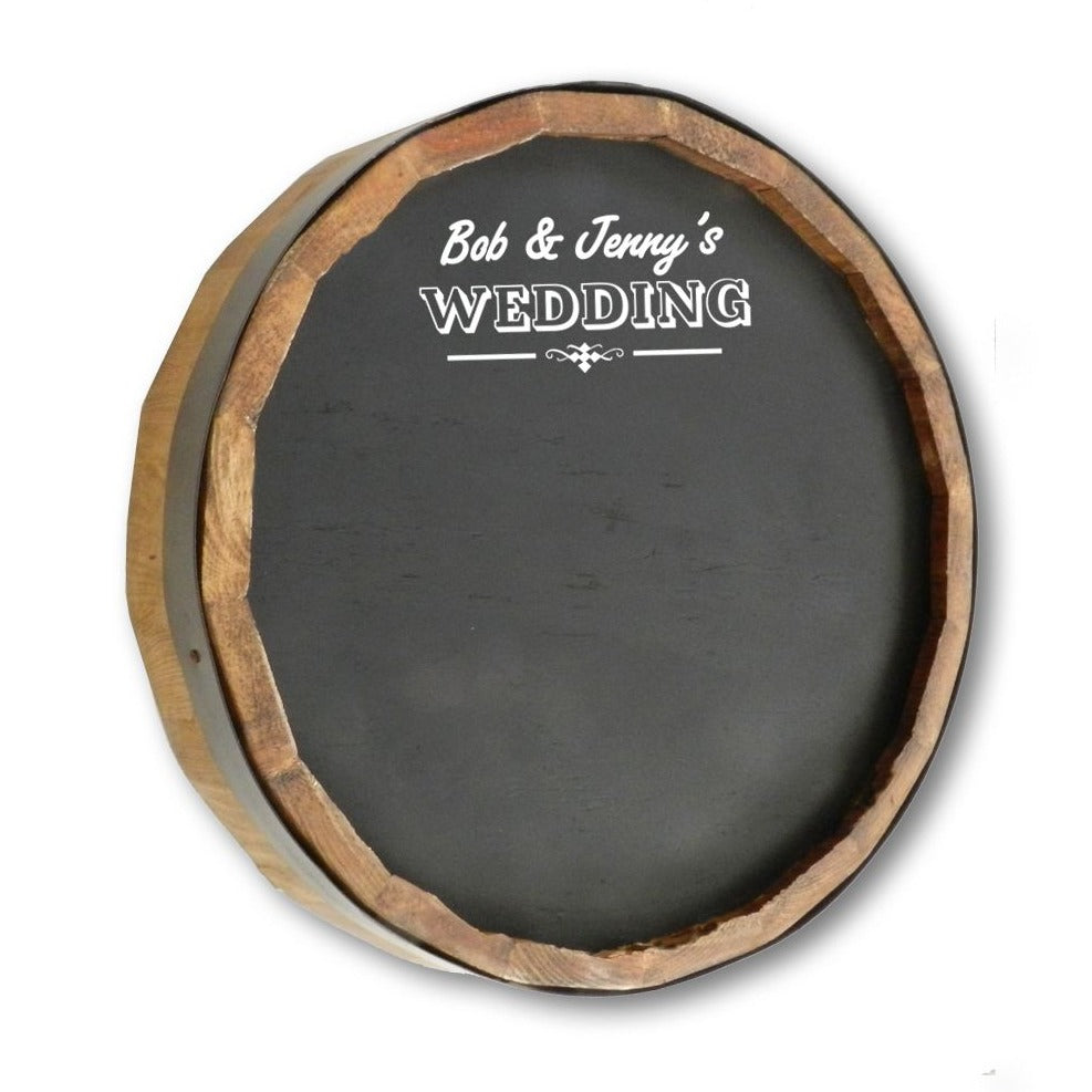 Personalized Wedding Quarter Barrel Chalkboard SignPersonalized Wedding Quarter Barrel Chalkboard Sign