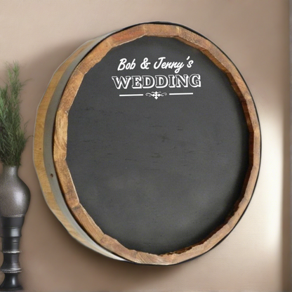 Personalized Wedding Quarter Barrel Chalkboard Sign