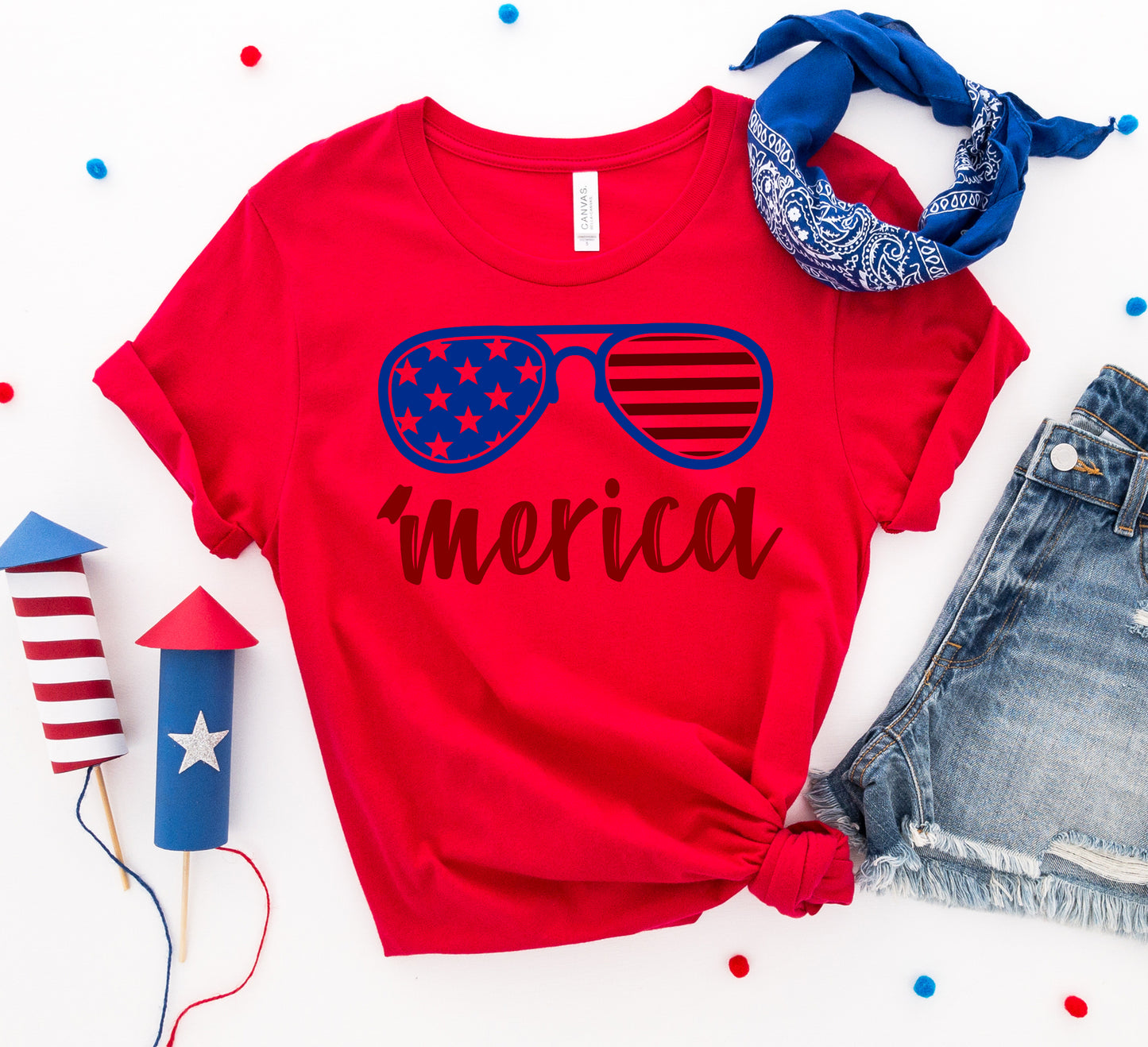 4th of July Shirt, Merica T-shirt, Womans Shirt