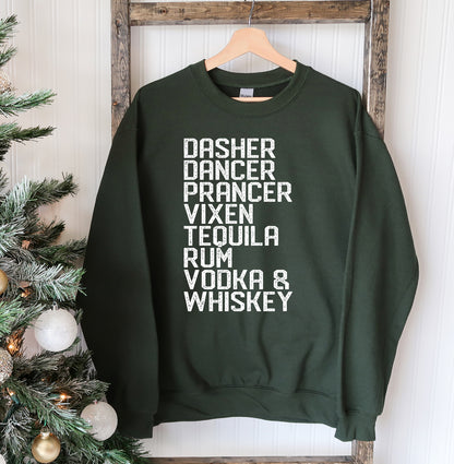 Dasher Dancer Christmas Sweatshirt, Holiday Sweatshirt, Ugly Sweater