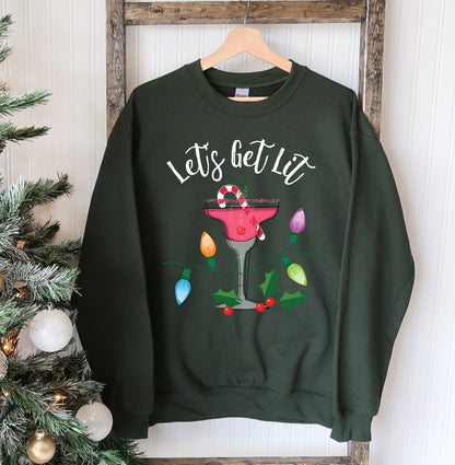 Let's Get Lit Christmas Sweatshirt, Ugly Sweater