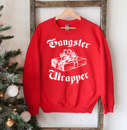 Gangster Wrapper Christmas Sweatshirt, Holiday Sweatshirt, Ugly Sweater