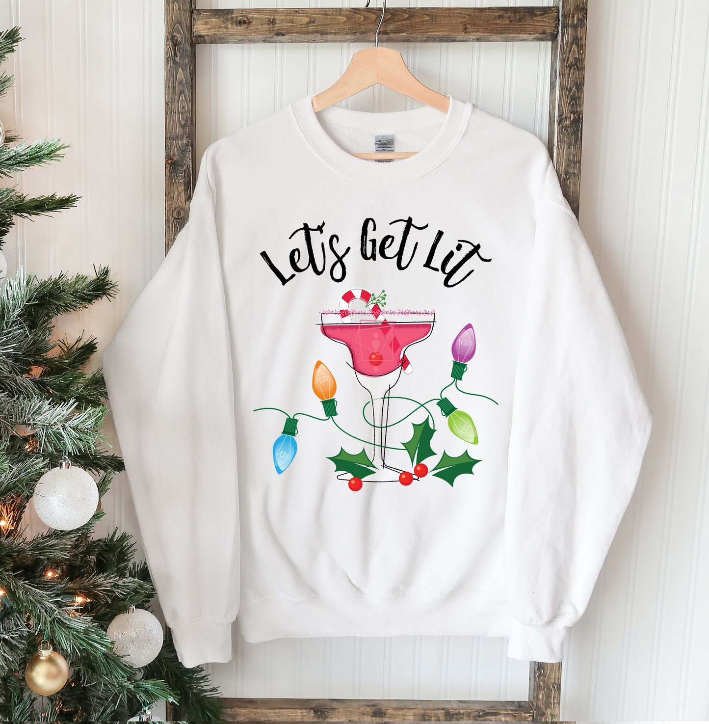 Let's Get Lit Christmas Sweatshirt, Ugly Sweater