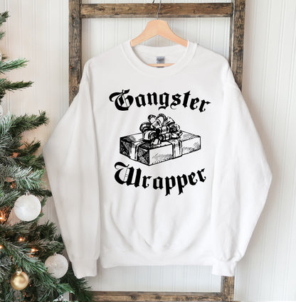 Gangster Wrapper Christmas Sweatshirt, Holiday Sweatshirt, Ugly Sweater