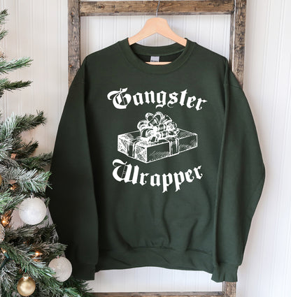 Gangster Wrapper Christmas Sweatshirt, Holiday Sweatshirt, Ugly Sweater