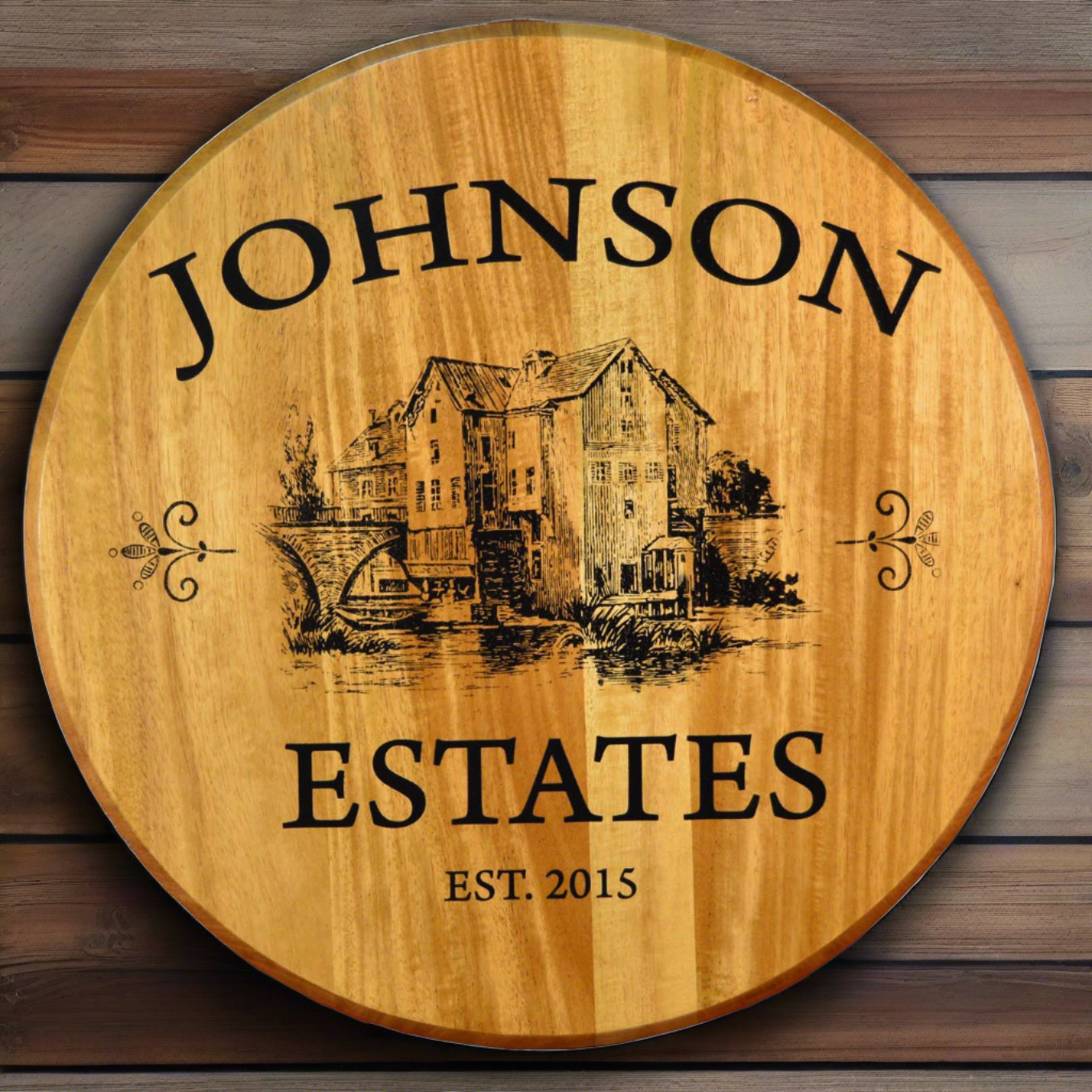 Personalize Your Own Estates Real Oak Wood Wine Barrel Sign