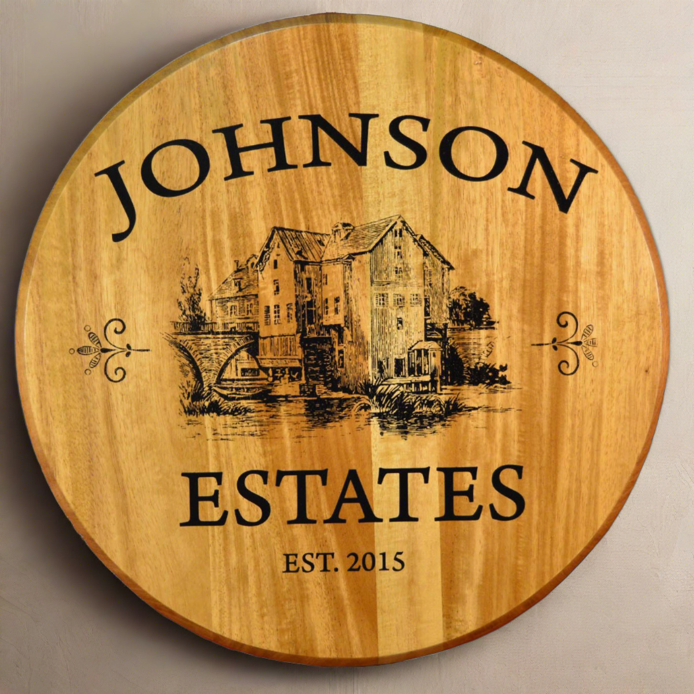 Personalize Your Own Estates Real Oak Wood Wine Barrel Sign