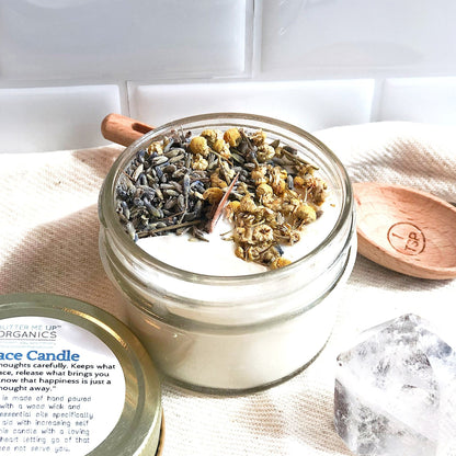 Peace & Serenity Intention Candle - Soy Wax Candle with Crystal Included